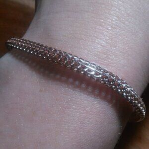 Netted Design Ion Gold Plated Over Stainless Steel Boho Bracelet